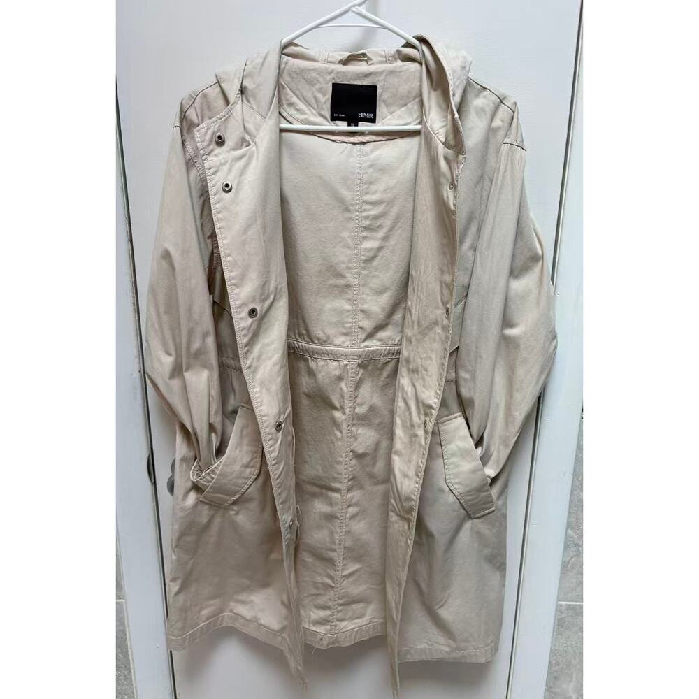 Lightweight Hooded Anorak Parka Jacket with Pockets Large - Picture 2 of 11
